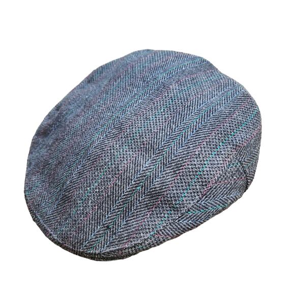 Vintage Wool Herringbone Flat Newsboy Cap | Unizex Cozy Market Day Tweed Edit main image 9